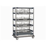 InterMetro Industries MXIV5 MXIV5 IV Transport/Storage Sloped Basket Cart with Top Shelf - 24" x 42"