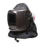 Gentex PR05801-W-1A1  PF60 ESM+ - Black Stedprene FR Neck Cape - HE Filter - Shade 10 Welding Lens - Internal Switch Only - White Hard Hat