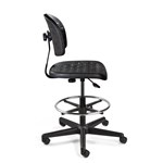 Bevco V7507HC-BK - BREVA Value-Line Poly V7 Series Ergonomic Pneumatic Chair - Polyurethane - 22.25"-32" - Hard Floor Casters - Black