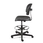 Bevco V7507HC-BK - BREVA Value-Line Poly V7 Series Ergonomic Pneumatic Chair - Polyurethane - 22.25"-32" - Hard Floor Casters - Black