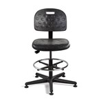 Bevco V7507MG-BK - BREVA Value-Line Poly V7 Series Ergonomic Pneumatic Chair - Polyurethane - 21.25"-32" - Mushroom Glides - Black