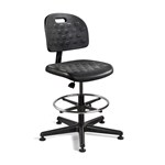 Bevco V7507MG-BK - BREVA Value-Line Poly V7 Series Ergonomic Pneumatic Chair - Polyurethane - 21.25"-32" - Mushroom Glides - Black