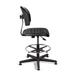 Bevco V7507MG-BK - BREVA Value-Line Poly V7 Series Ergonomic Pneumatic Chair - Polyurethane - 21.25"-32" - Mushroom Glides - Black