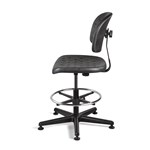 Bevco V7507MG-BK - BREVA Value-Line Poly V7 Series Ergonomic Pneumatic Chair - Polyurethane - 21.25"-32" - Mushroom Glides - Black