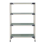 InterMetro Industries X346GX3 4-Shelf Plastic Industrial Shelving Starter Unit - 18" x 42" x 63"