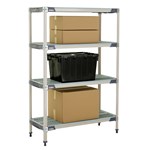 InterMetro Industries X346GX3 4-Shelf Plastic Industrial Shelving Starter Unit - 18" x 42" x 63"