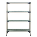 InterMetro Industries X356GX3 4-Shelf Plastic Industrial Shelving Starter Unit - 18" x 48" x 63"