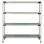 InterMetro Industries X366GX3 4-Shelf Plastic Industrial Shelving Starter Unit - 18" x 60" x 63"