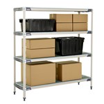 InterMetro Industries X366GX3 4-Shelf Plastic Industrial Shelving Starter Unit - 18" x 60" x 63"