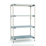 InterMetro Industries X376GX3 4-Shelf Plastic Industrial Shelving Starter Unit - 18" x 72" x 63"