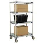 InterMetro Industries X536EFX3 4-Shelf Industrial Plastic Shelving Mobile Cart - Solid Shelves - 24" x 36" x 67.3125"