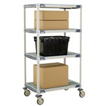 InterMetro Industries X536EGX3 4-Shelf Industrial Plastic Shelving Mobile Cart - Open Grid Shelves - 24" x 36" x 67.3125"