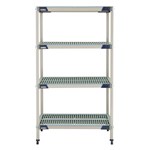 InterMetro Industries X536GX3 4-Shelf Plastic Industrial Shelving Starter Unit - 24" x 36" x 63"