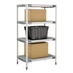 InterMetro Industries X536GX3 4-Shelf Plastic Industrial Shelving Starter Unit - 24" x 36" x 63"