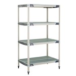 InterMetro Industries X536GX3 4-Shelf Plastic Industrial Shelving Starter Unit - 24" x 36" x 63"