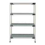 InterMetro Industries X546GX3 4-Shelf Plastic Industrial Shelving Starter Unit - 24" x 42" x 63"