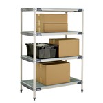 InterMetro Industries X546GX3 4-Shelf Plastic Industrial Shelving Starter Unit - 24" x 42" x 63"