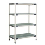 InterMetro Industries X546GX3 4-Shelf Plastic Industrial Shelving Starter Unit - 24" x 42" x 63"