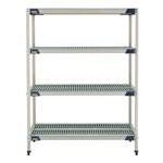 InterMetro Industries X556GX3 4-Shelf Plastic Industrial Shelving Starter Unit - 24" x 48" x 63"