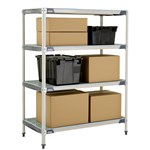 InterMetro Industries X556GX3 4-Shelf Plastic Industrial Shelving Starter Unit - 24" x 48" x 63"