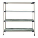 InterMetro Industries X566GX3 4-Shelf Plastic Industrial Shelving Starter Unit - 24" x 60" x 63"