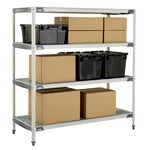 InterMetro Industries X566GX3 4-Shelf Plastic Industrial Shelving Starter Unit - 24" x 60" x 63"