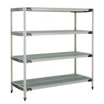 InterMetro Industries X566GX3 4-Shelf Plastic Industrial Shelving Starter Unit - 24" x 60" x 63"